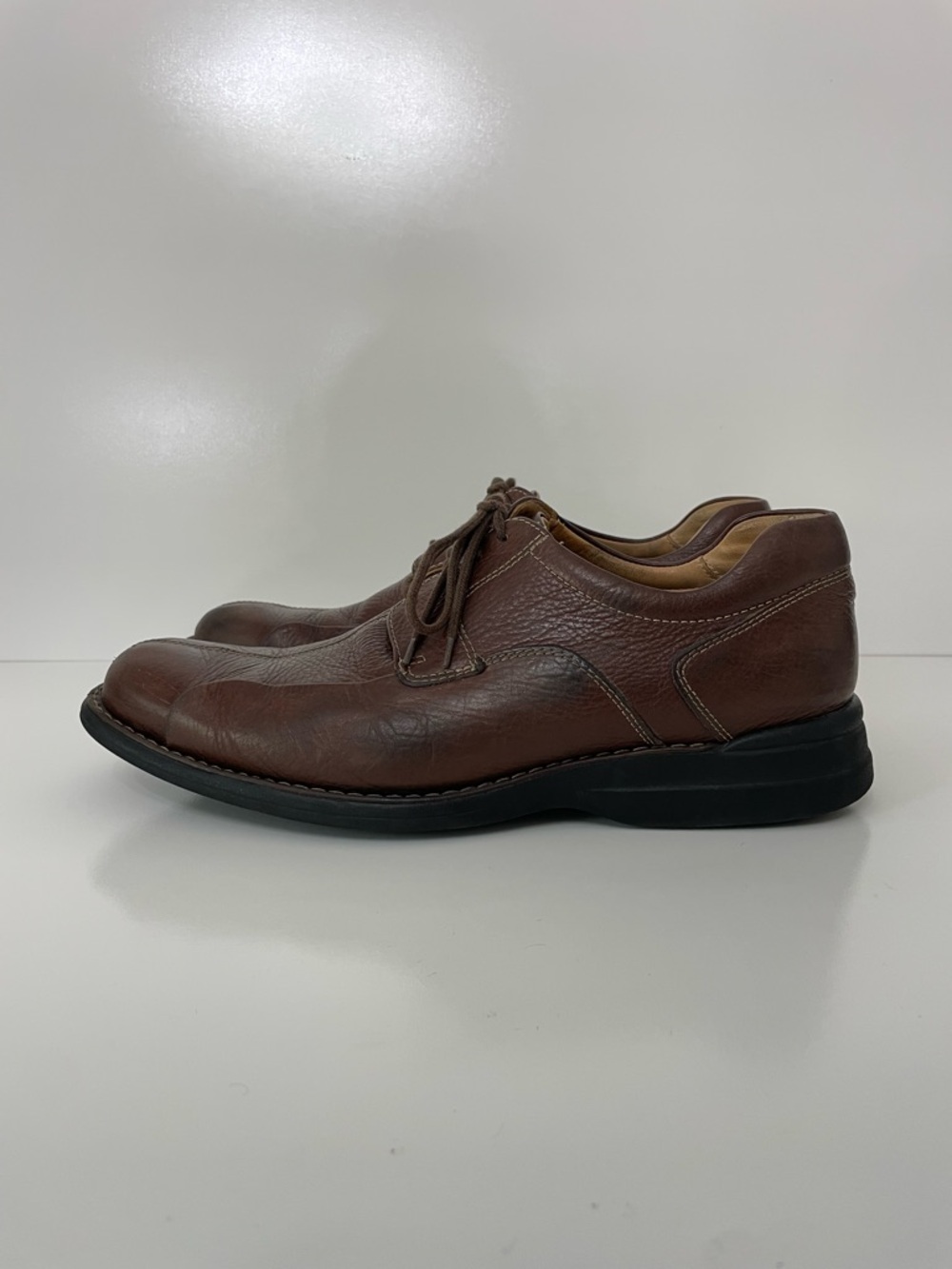 Johnston Murphy Leather Oxford Shoes Bicycle Toe Casual Brown Mens 10 Preppy